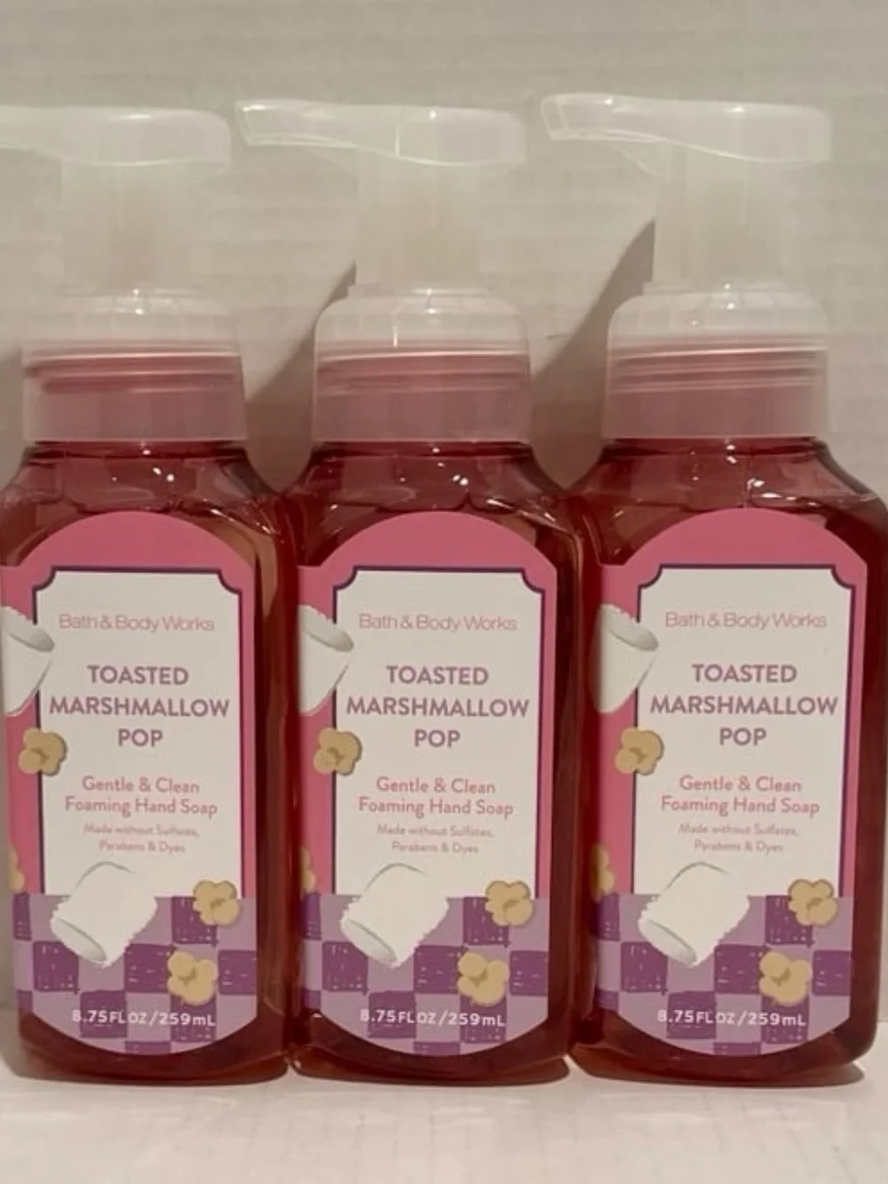 Bath & Body NEW (3) Toasted Marshmallow Pop Foaming Hand Soaps